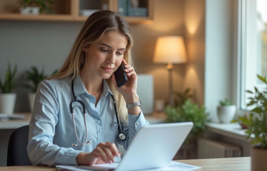 Care coordinator speaking by phone to help start care