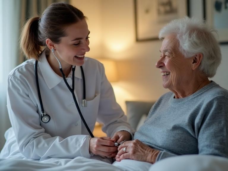 Caregiver with patient