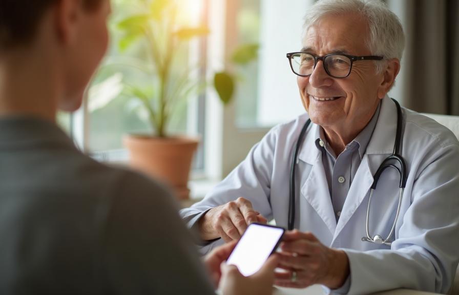 Care advisor responding by text message to answer questions